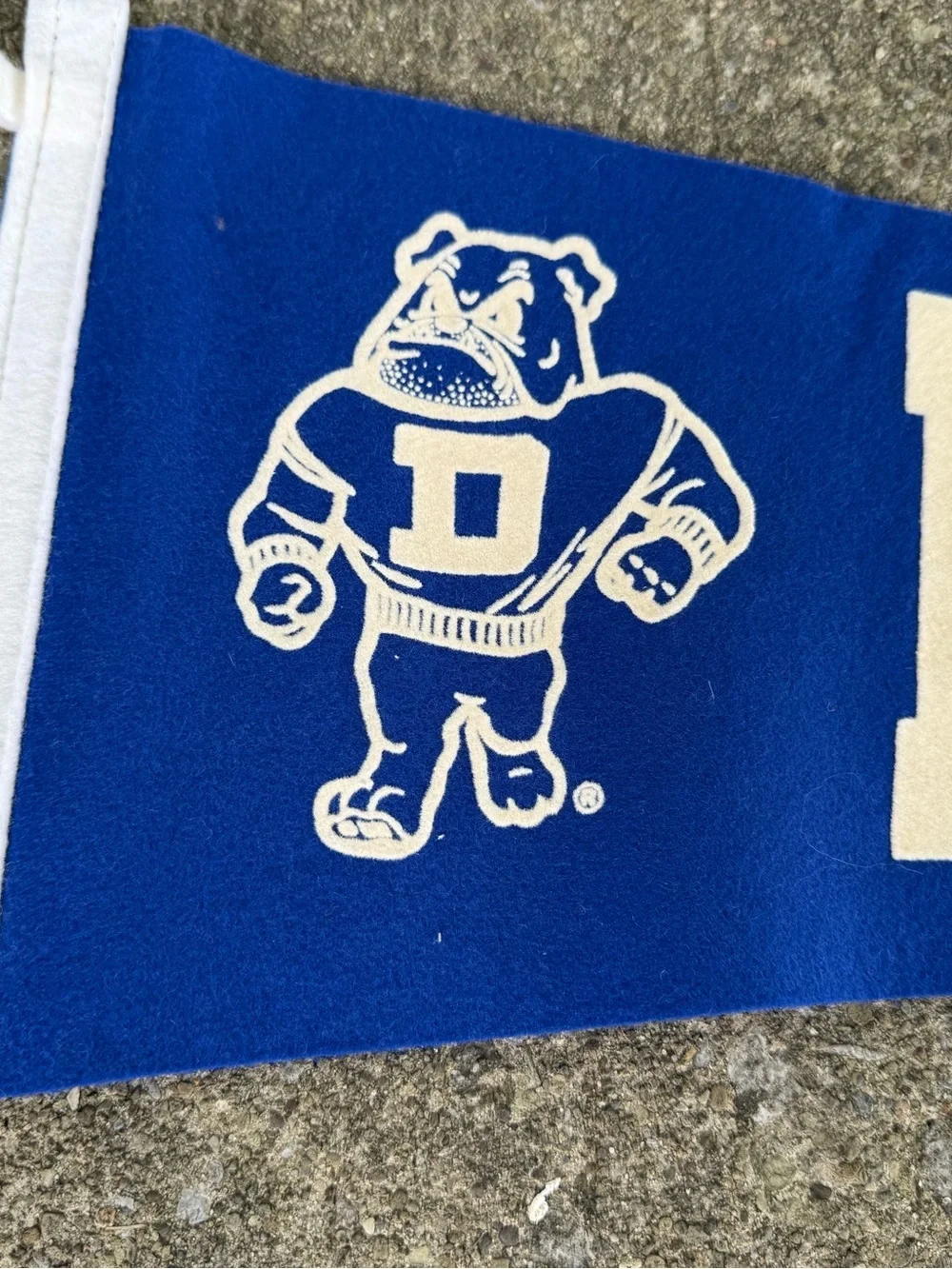 Drake university Blue and White Felt smaller Pennant Banner